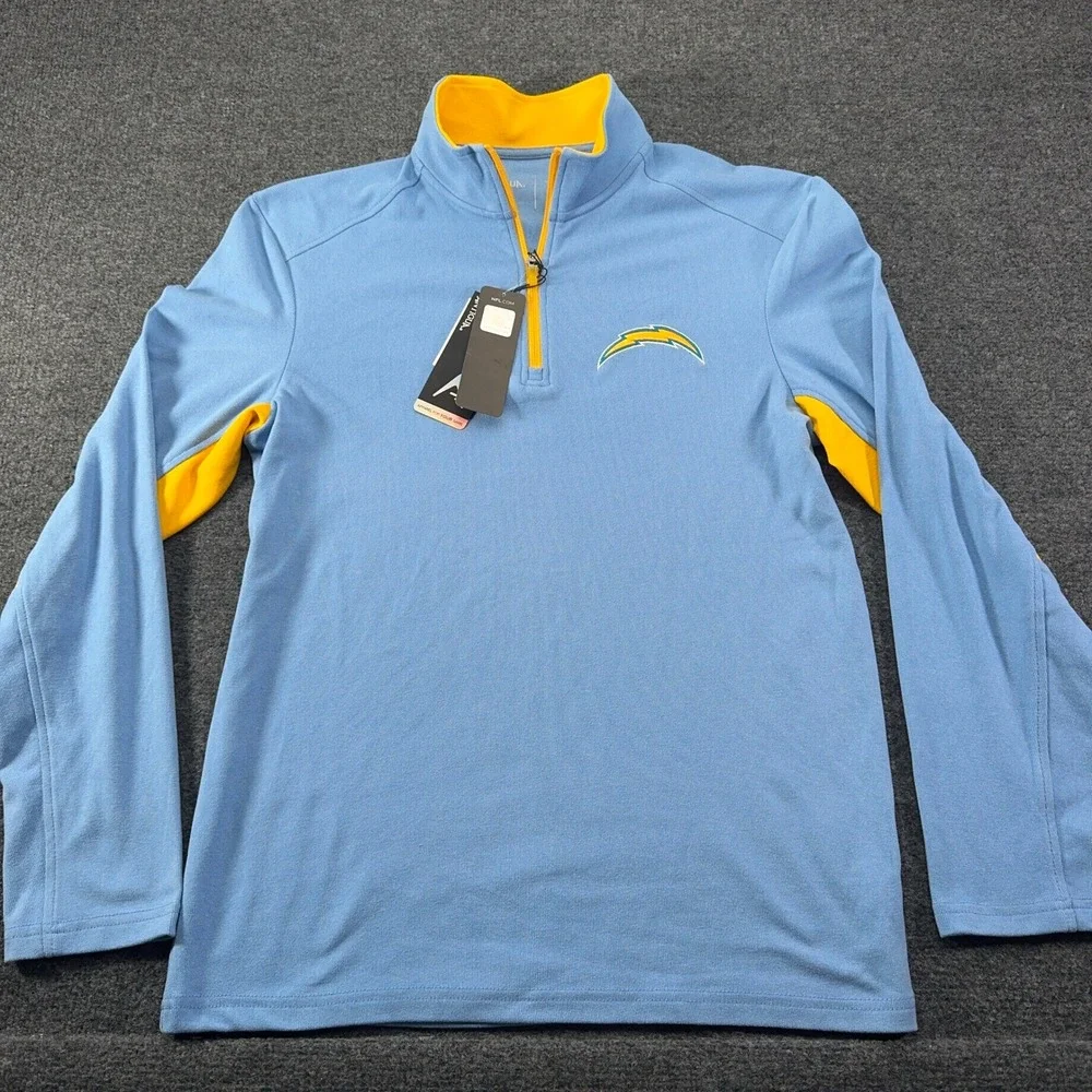 Antigua Los Angeles Chargers Mens Powder Blue Quarter Zip Pullover NEW NFL